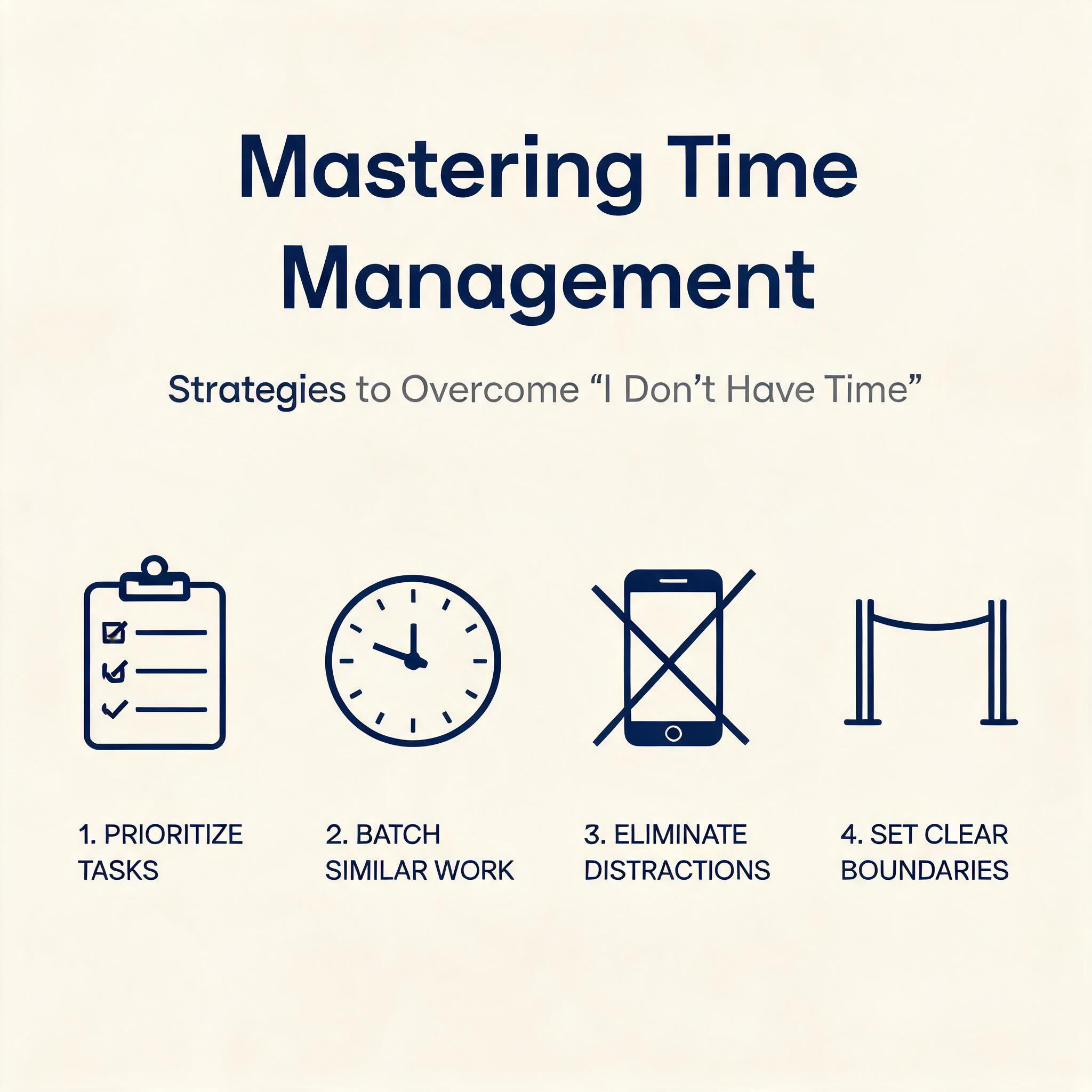 Mastering Time Management: Strategies to Overcome 'I Don't Have Time' Mastering Time Management