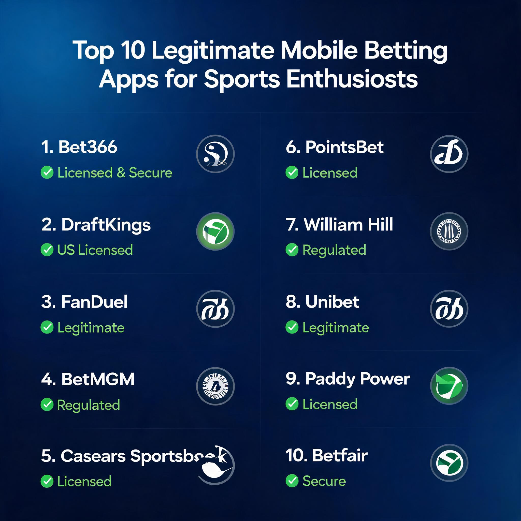 Top 10 Legitimate Mobile Betting Apps for Sports Enthusiasts Top 10 Legitimate Mobile Betting Apps for Sports Enthusiasts