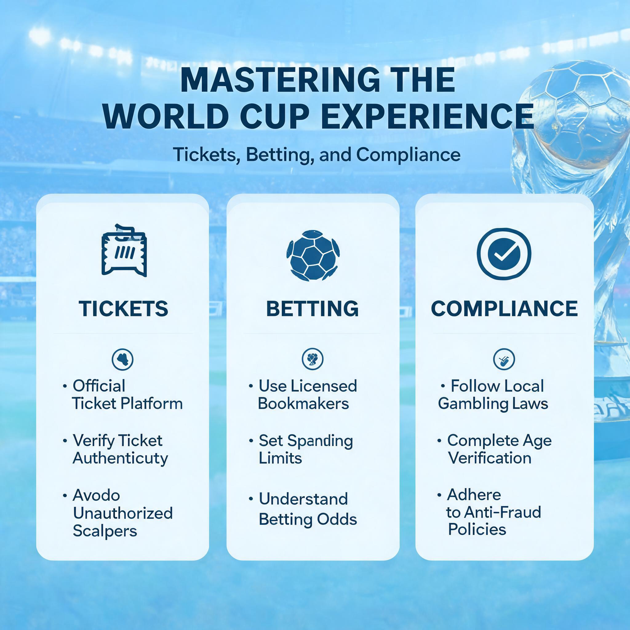 Mastering the World Cup Experience: Tickets, Betting, and Compliance Mastering the World Cup Experience